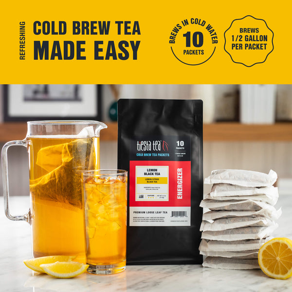 Lemon Black Tea Cold Brew Tea Packets (Lemon Citrus Black Tea