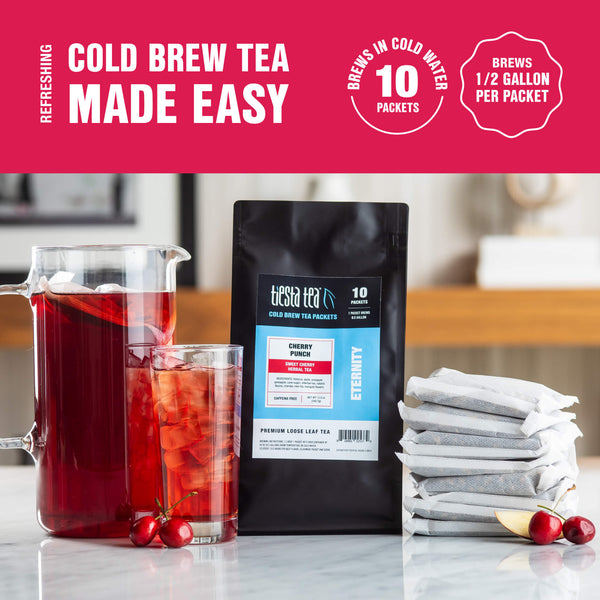 Cherry Punch Cold Brew Tea Packets (Sweet Cherry Herbal Tea