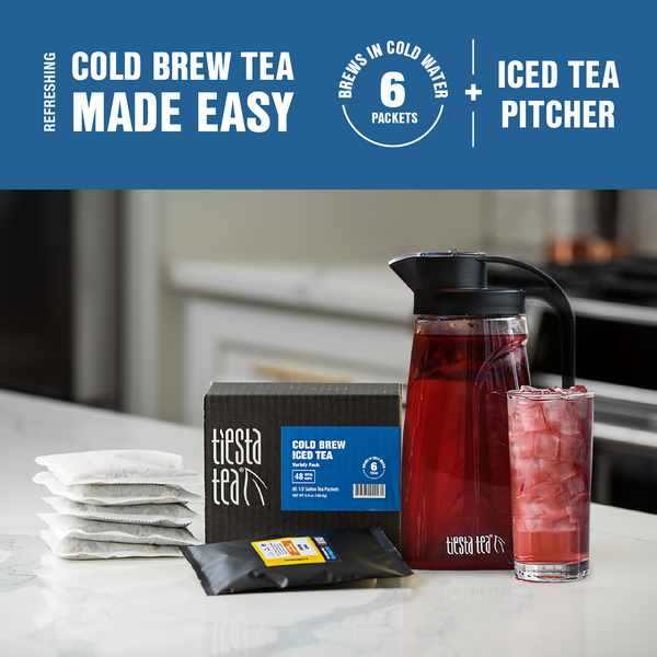 Cold Brew Iced Tea Starter Kit - 6 Pack & Pitcher | Tiesta Tea