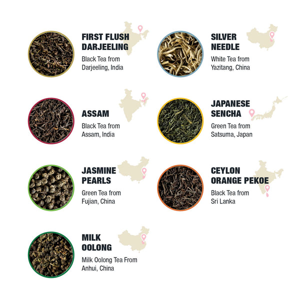 Single Origin Sampler Dry Flight (7 Loose Leaf Teas) | Tiesta Tea