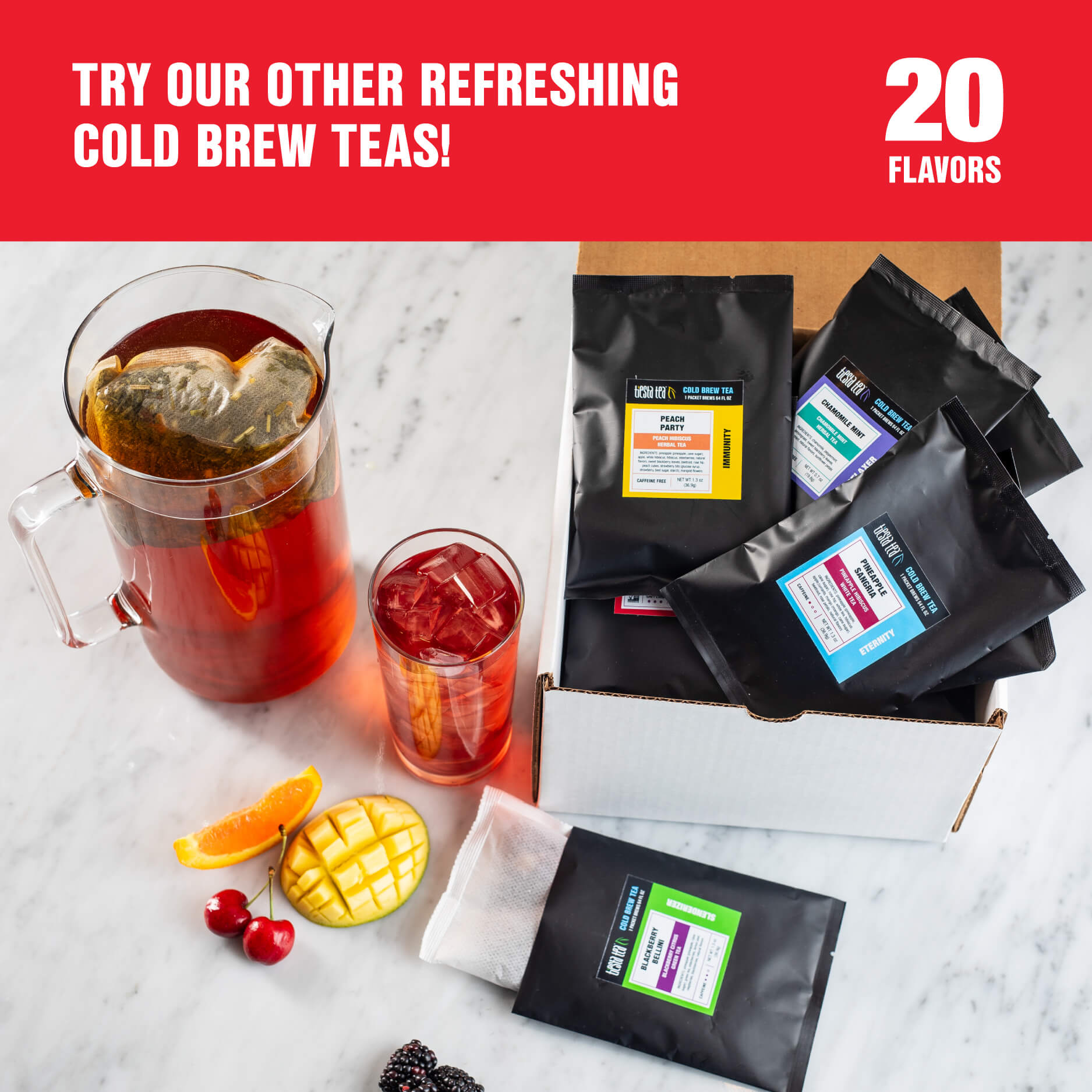 Meyer Lemon Zest Cold Brew Tea Packets (Zesty Lemon Herbal Tea