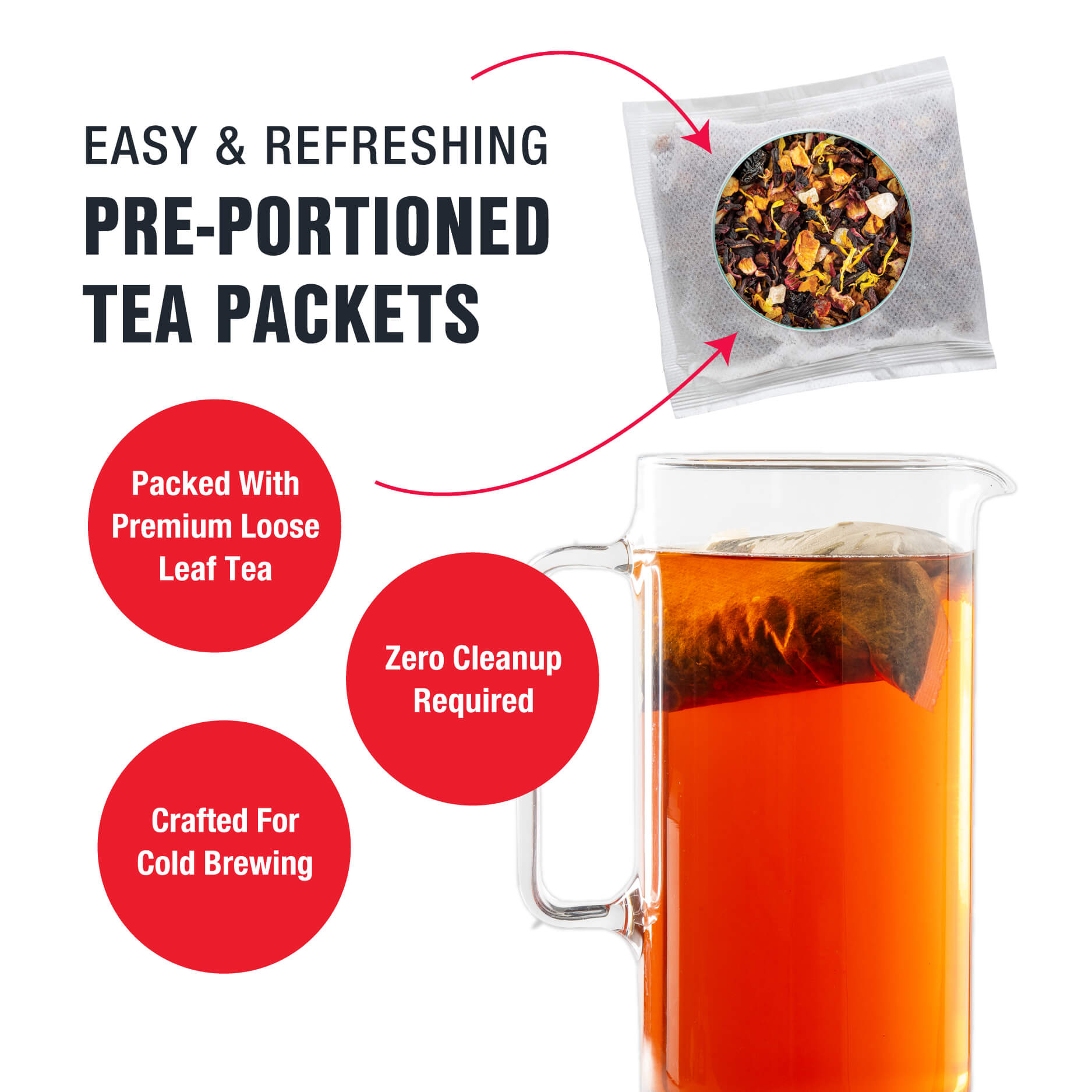 Cherry Punch Cold Brew Tea Packets (Sweet Cherry Herbal Tea